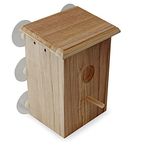 PetsN'all Clear Window Bird Nest Box with Perch, Bird House